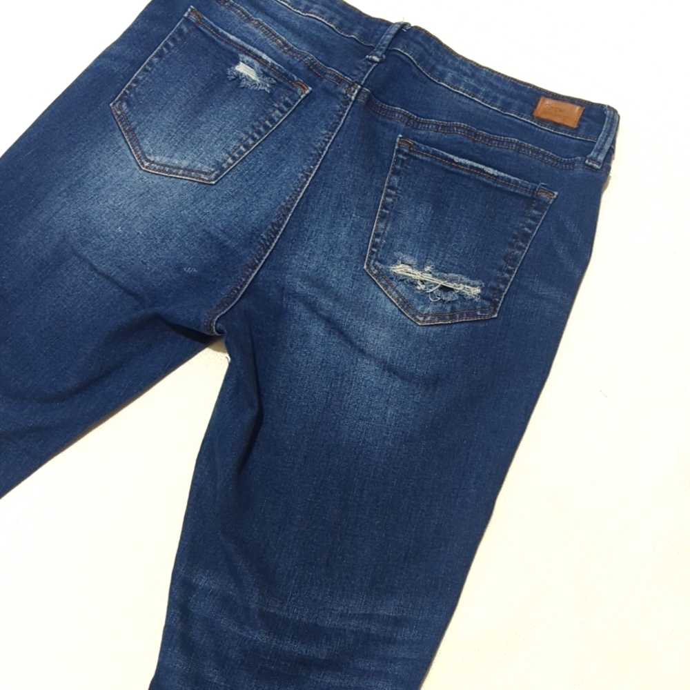 Simple Society | Skinny Jeans Capri | Raw Hem | Stretchy | Bohemian | Chic | Y2K - Picture 6 of 8